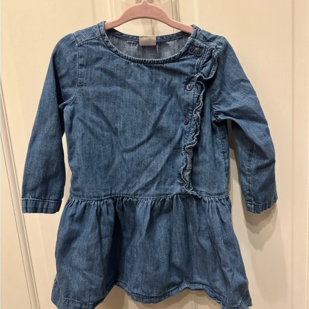 NWOT Baby Gap 2T Blue Jean Girls Long Sleeve Top/ Dress